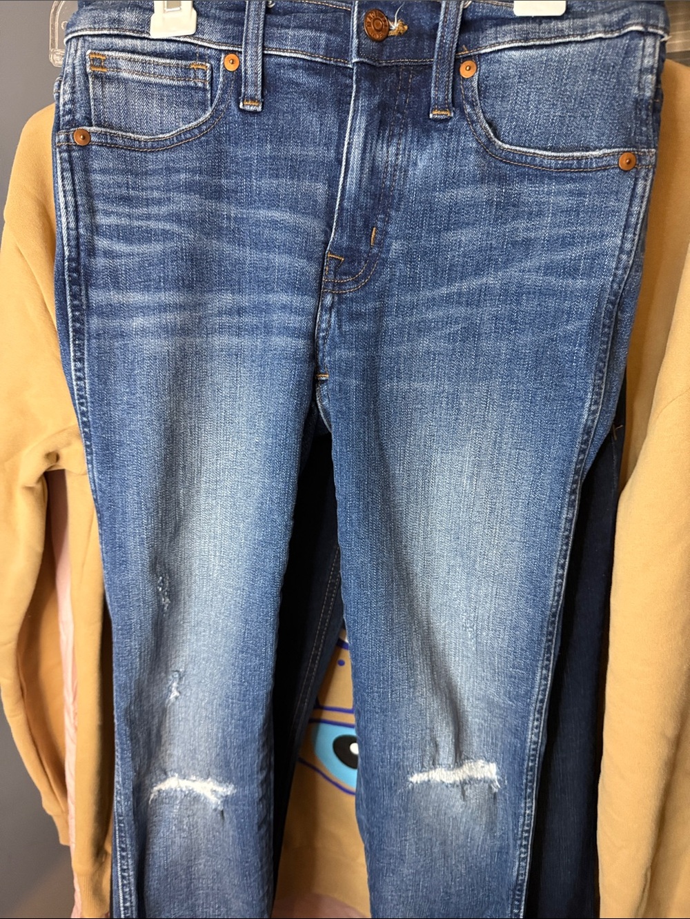 Madewell Skinny Jeans Blue Distressed Wash measurements in listing
